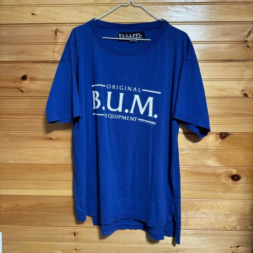 Vintage Original B.U.M Equipment Blue Tee 1992 Size M
